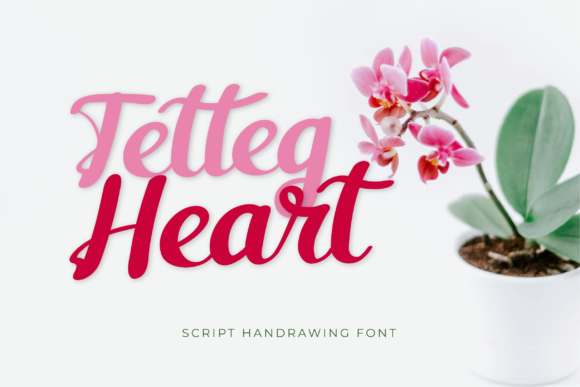 Tetteg Heart: A Handwritten Font for Editorial Elegance